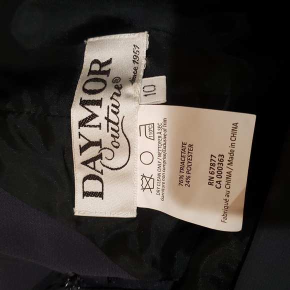 Alexander By Daymor New Navy Pleated Embellished Maxi Gown Dress Size 10 - Picture 8 of 8